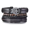 Men's Unisex Leather bracelets Cuff rope Black/Brown Color Adjustable Wrist Size for men's gift