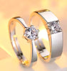 Elegant Round Cut CZ Adjustable Couple Rings Solitaire Wedding Engagement Ring for Women Men
